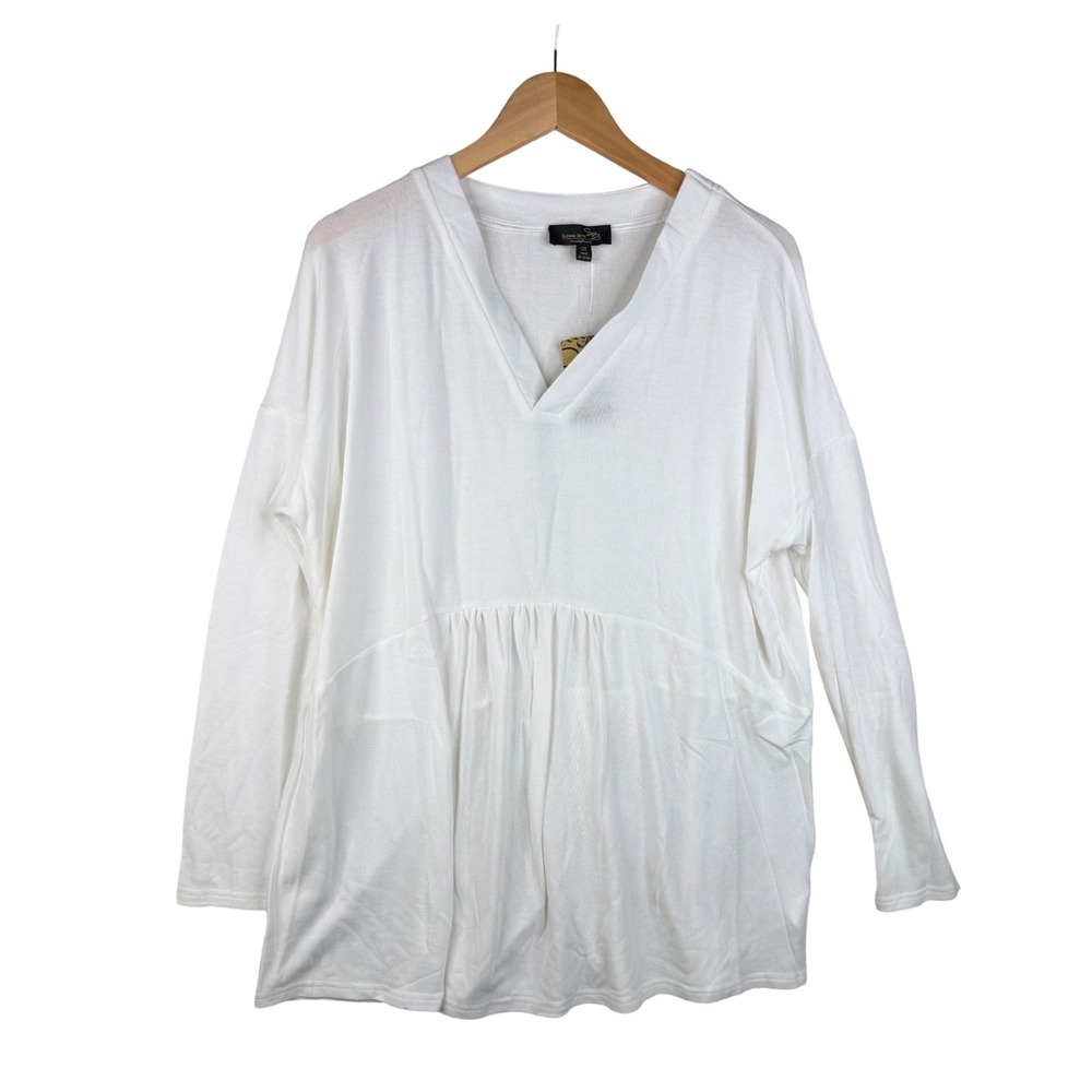 New Suzanne Betro Long Sleeve Blouse size 2X White